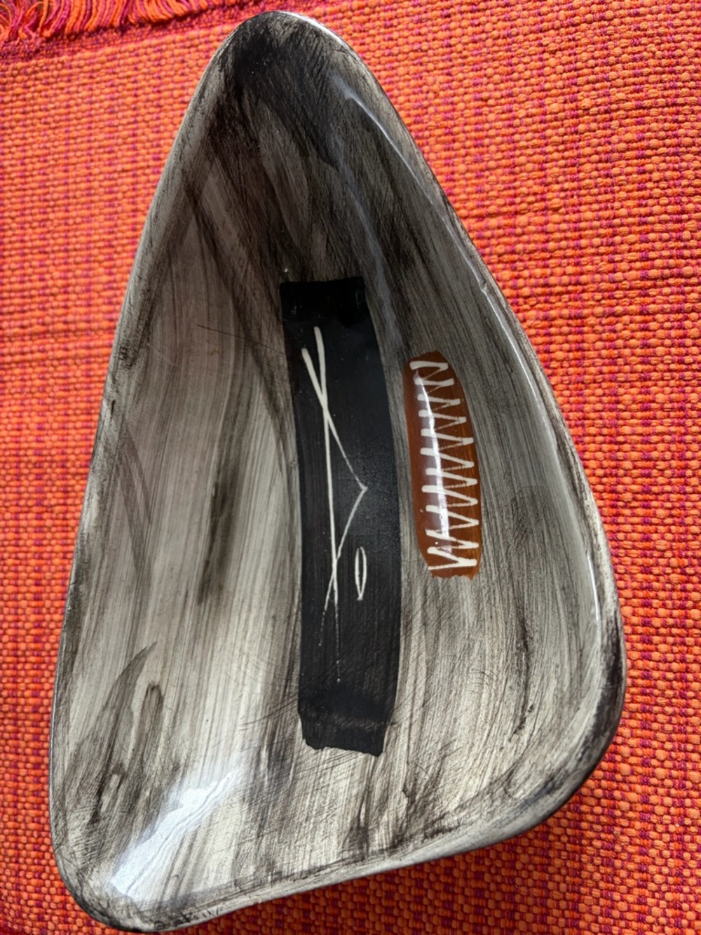 Handcrafted Black Ceramic Decorative Bowl Laurentian Pottery made in Quebec 70s